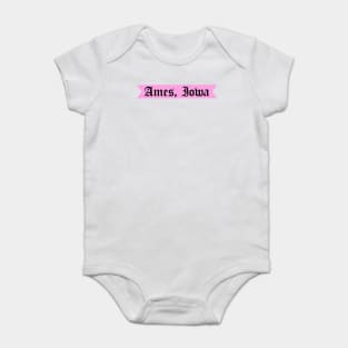 Ames, Iowa Gothic Font Baby Bodysuit